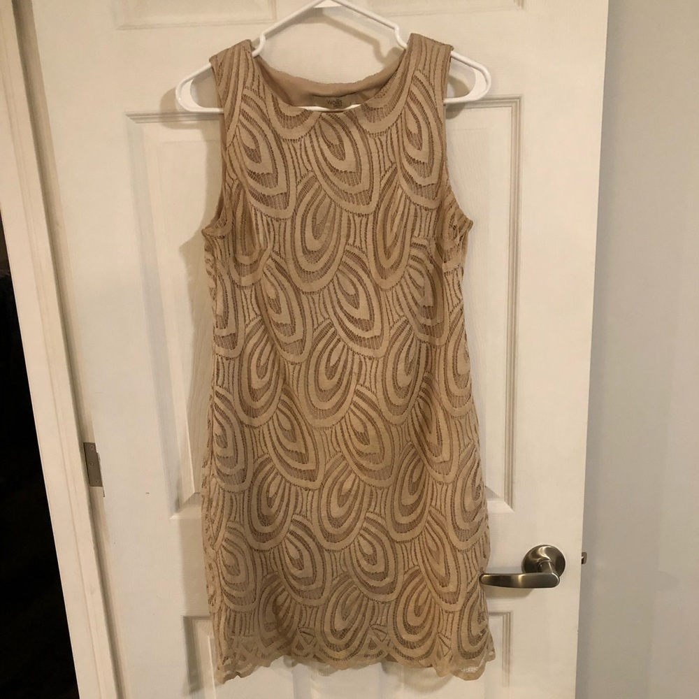 Tan Lace Dress with Lining